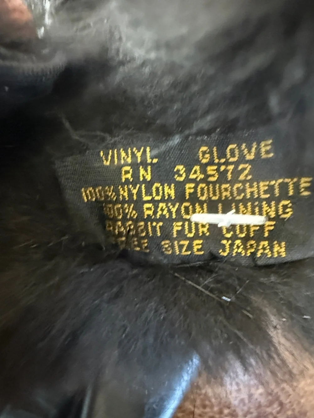 Genuine fur edge gloves made in Japan black size small